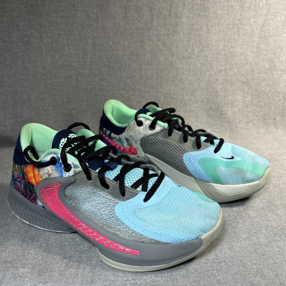 Nike Zoom Freak 4 Basketball Shoes Aqua Pink Youth 7Y Womens 8.5